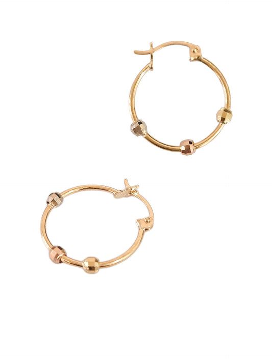 Arracadas con triple bola 3 oros