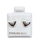 Par de broquel corazón bombi XL plata 925