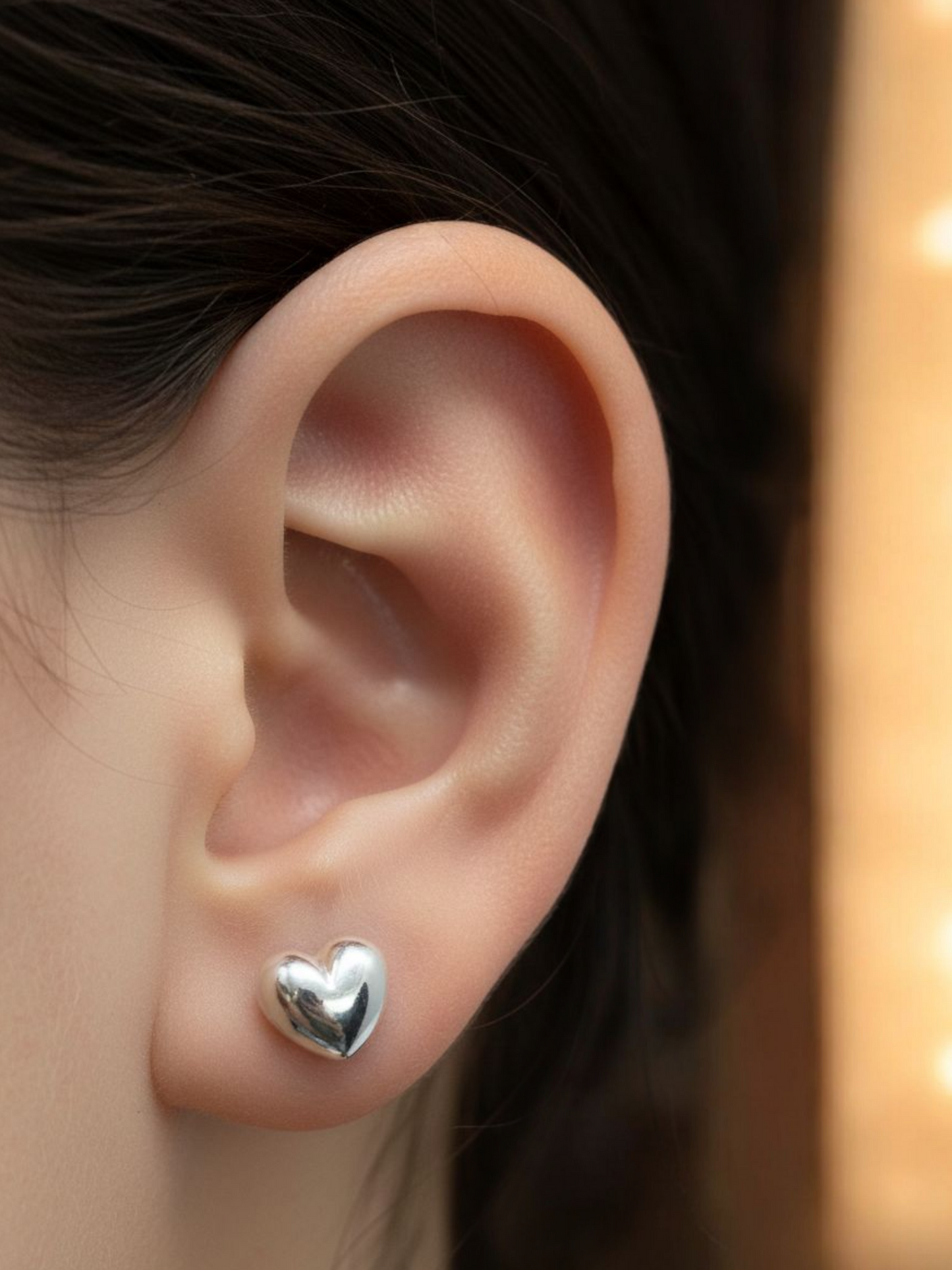 Par de broquel corazón bombi XL plata 925