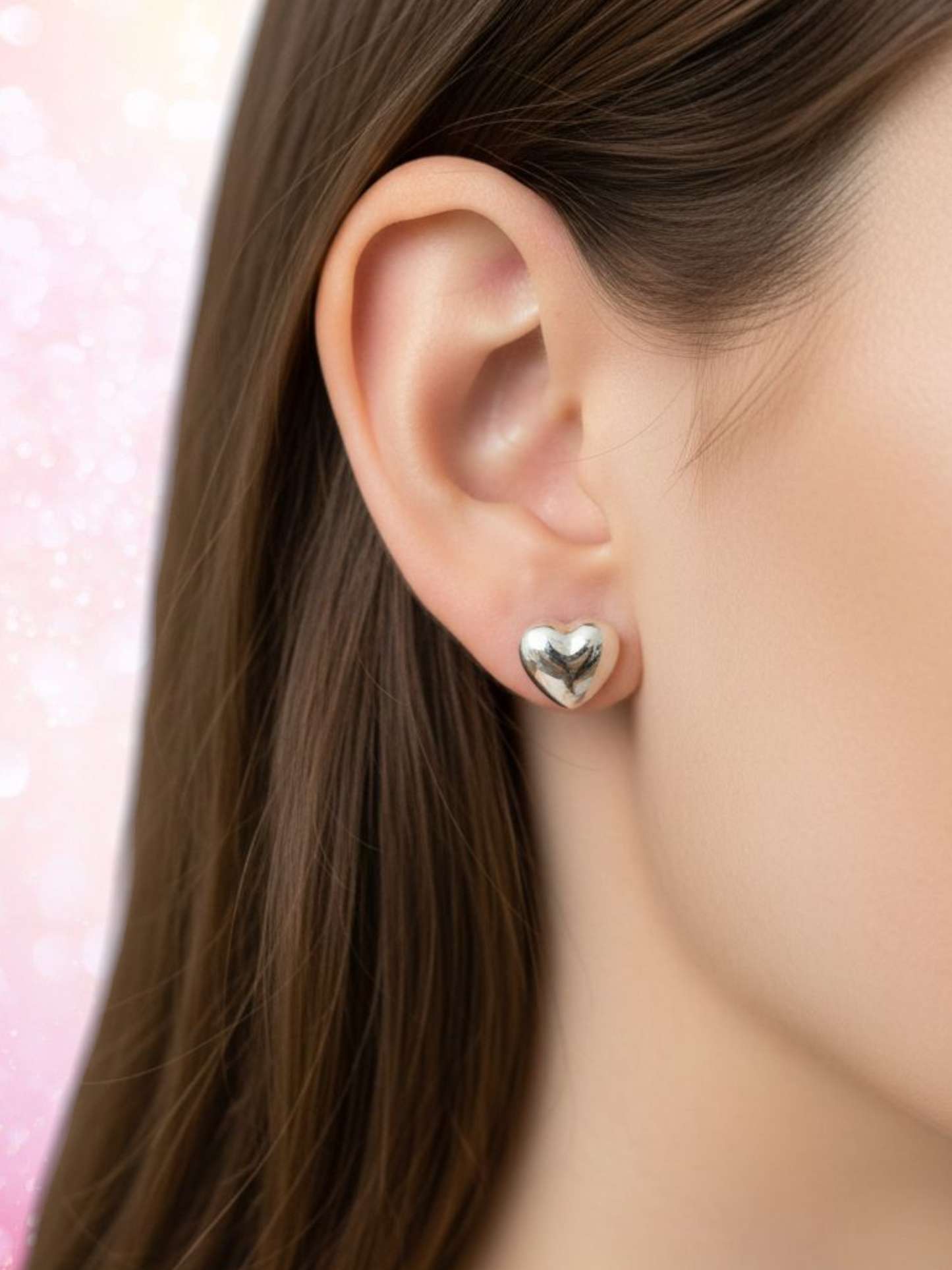 Par de broquel corazón bombi XL plata 925