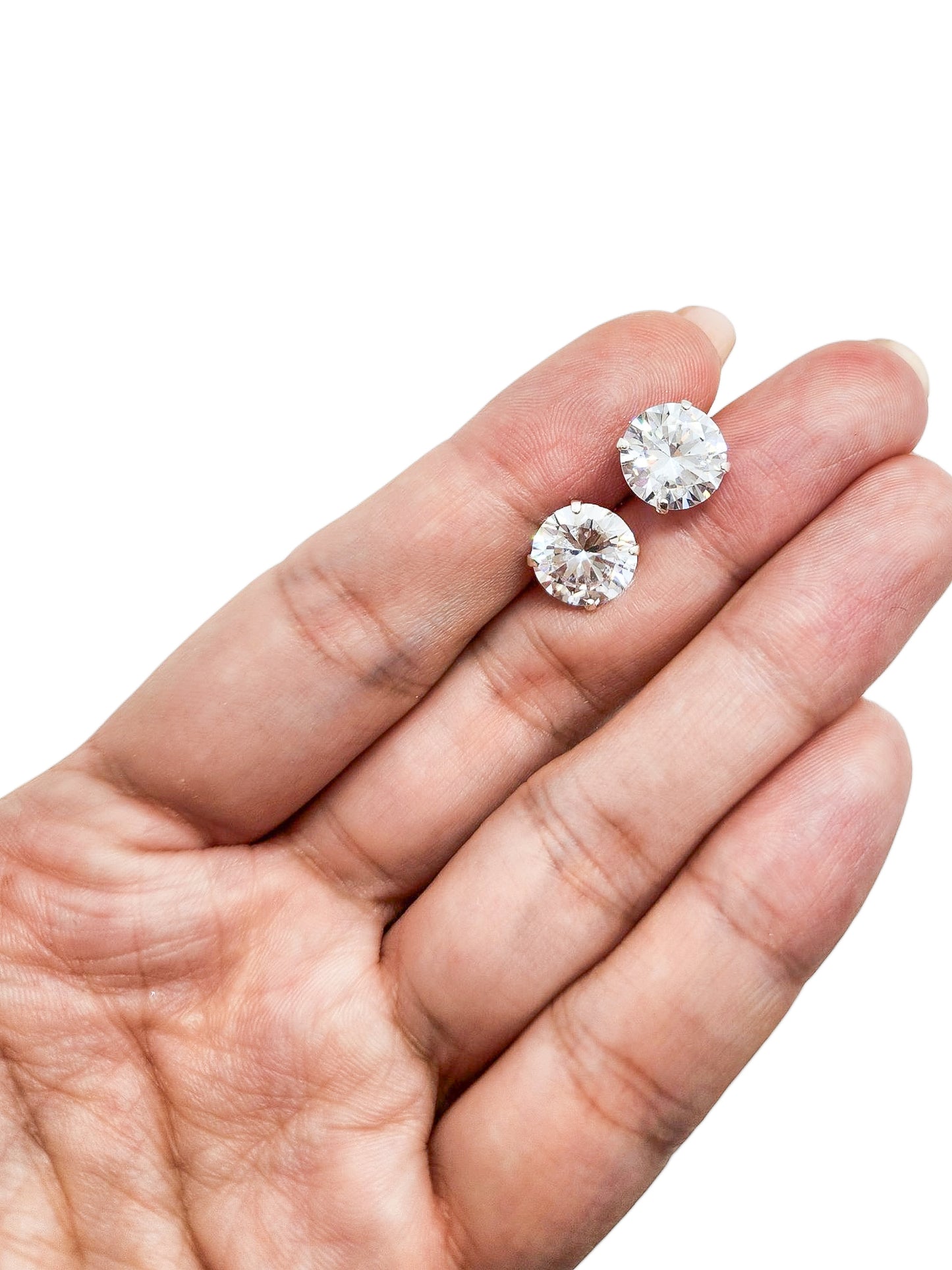 Par de aretes redondo XL 10mm plata 925