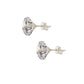 Par de aretes redondo XL 10mm plata 925