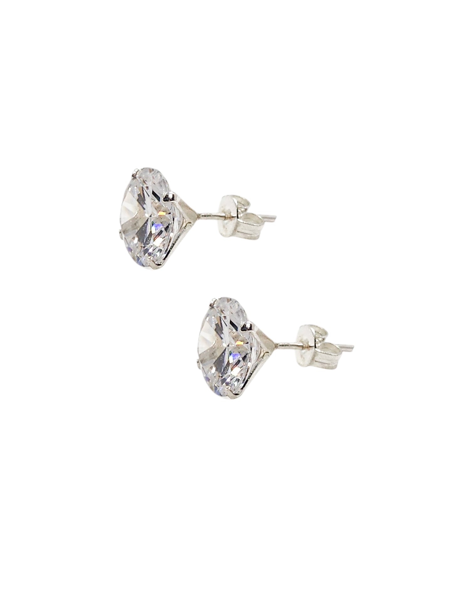 Par de aretes redondo XL 10mm plata 925