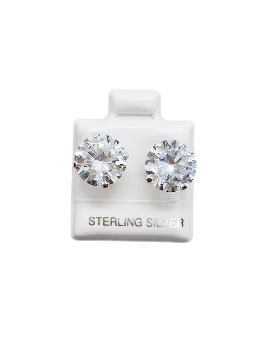 Par de aretes redondo XL 10mm plata 925