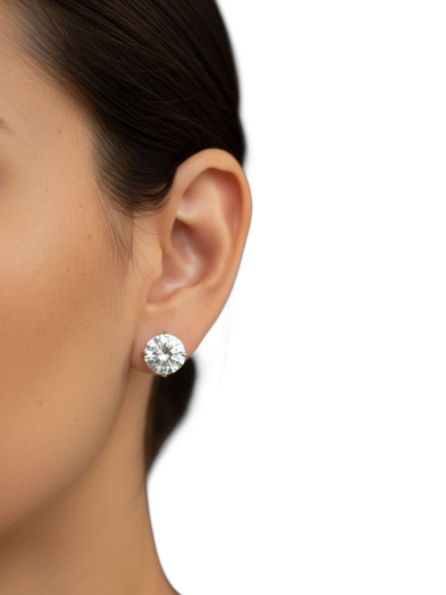 Par de aretes redondo XL 10mm plata 925
