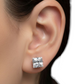 Par de aretes cuadrado XL 8mm plata 925