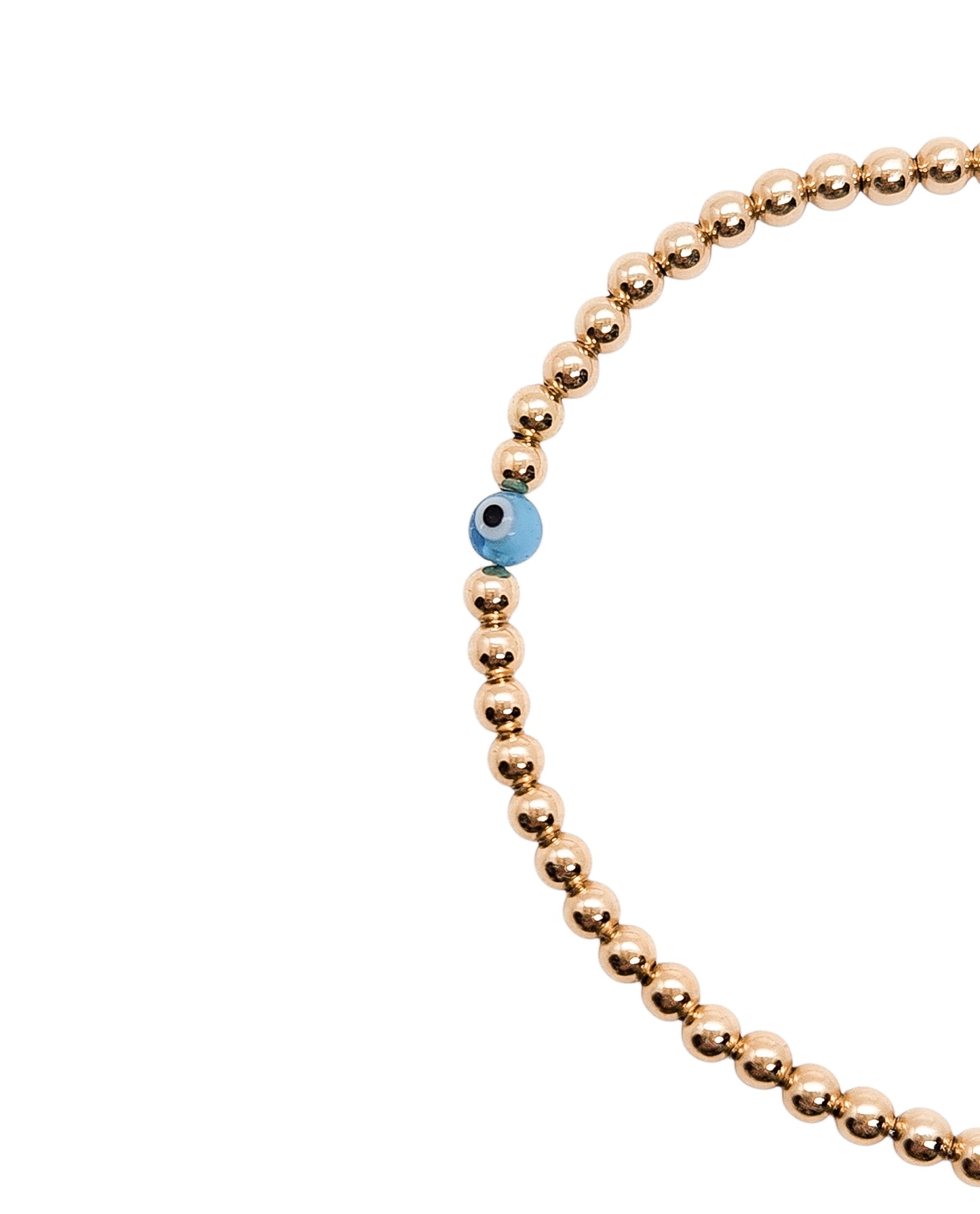 Pulsera ojo turco bola BIMETAL 3mm (PLATA Y ORO)