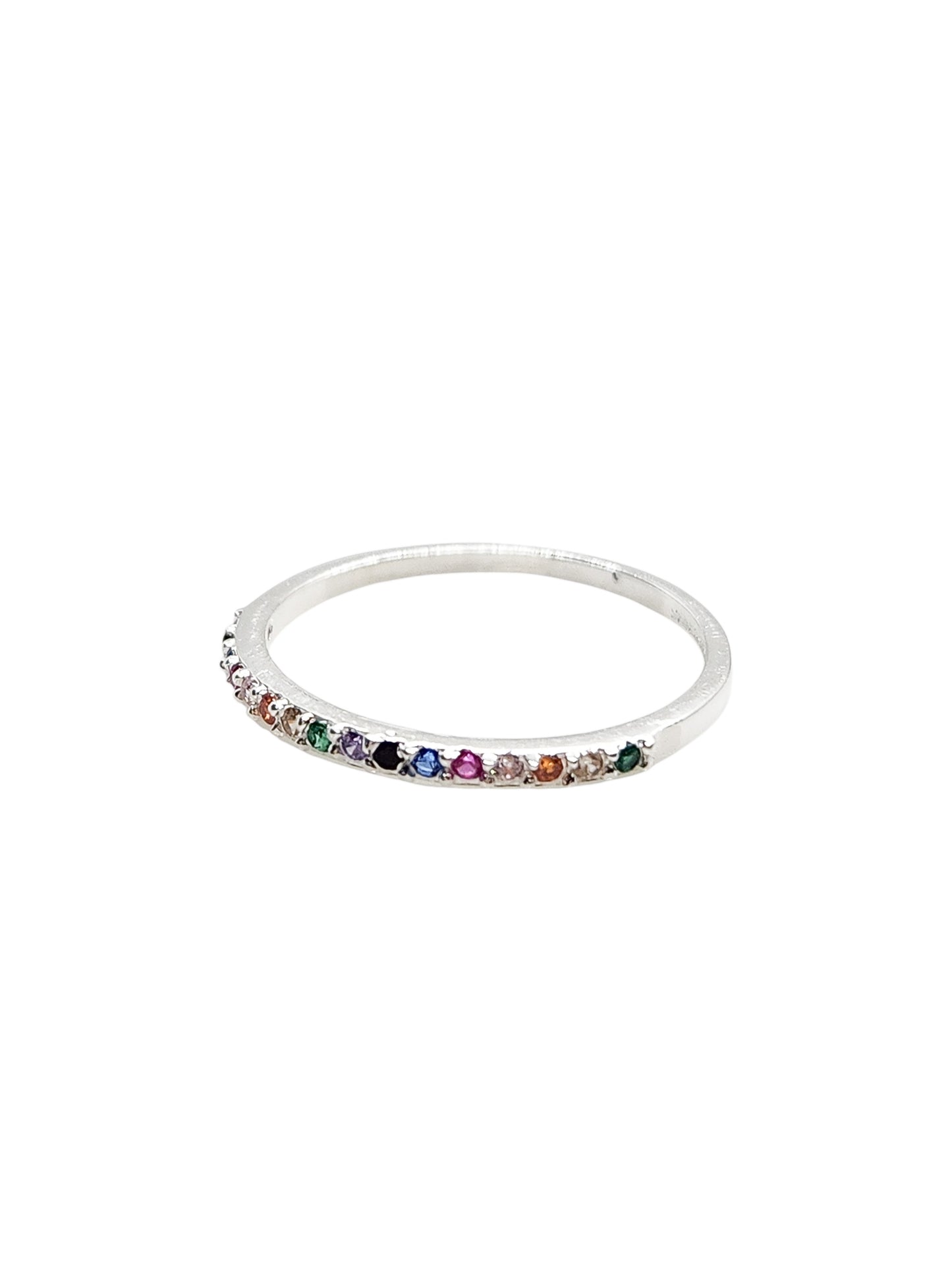 Anillo media churumbela colores plata 925