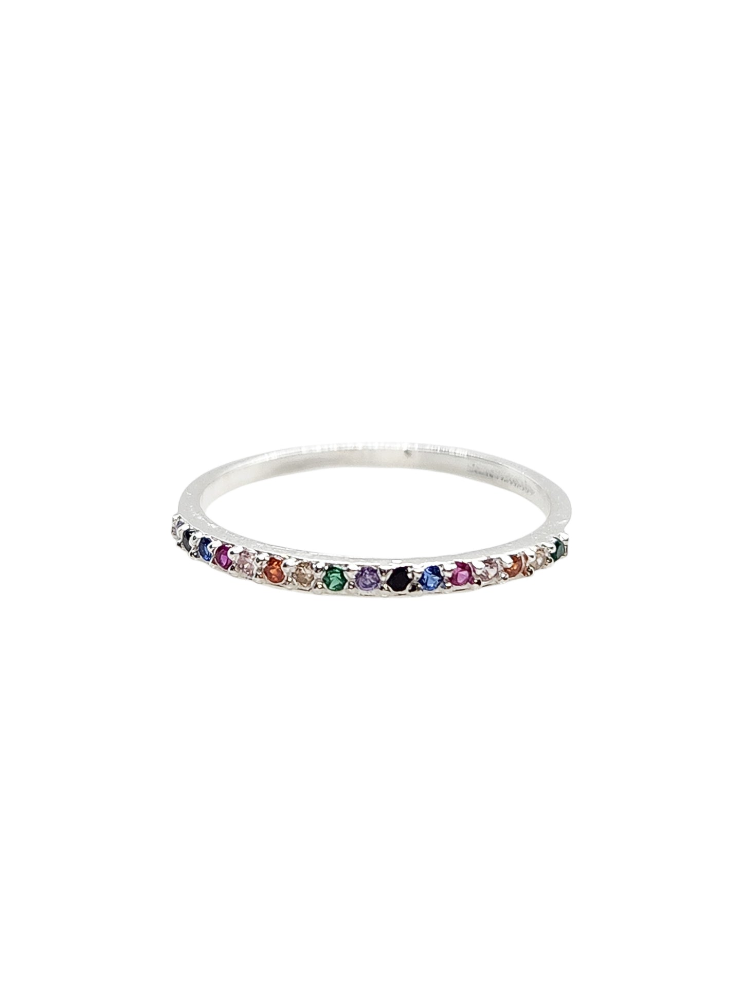 Anillo media churumbela colores plata 925