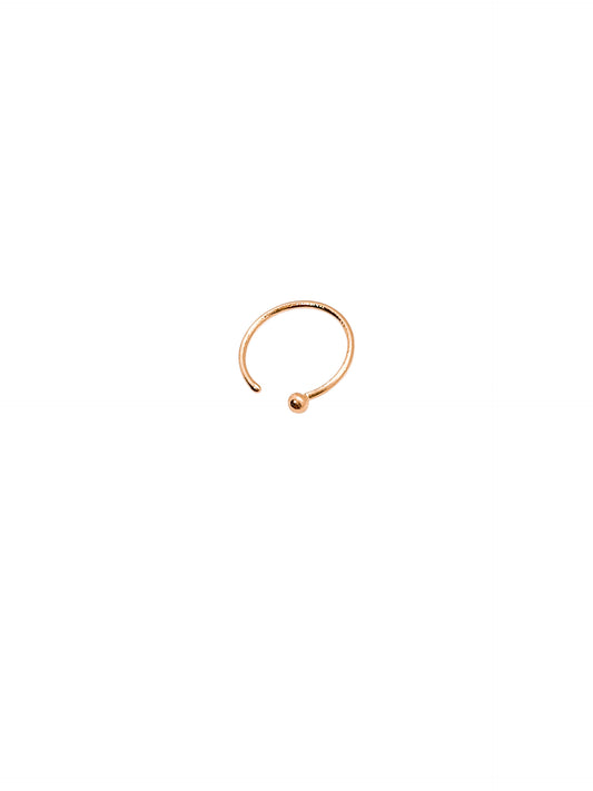 Argolla/percing Nariz Oro 10k Con Esfera Lisa