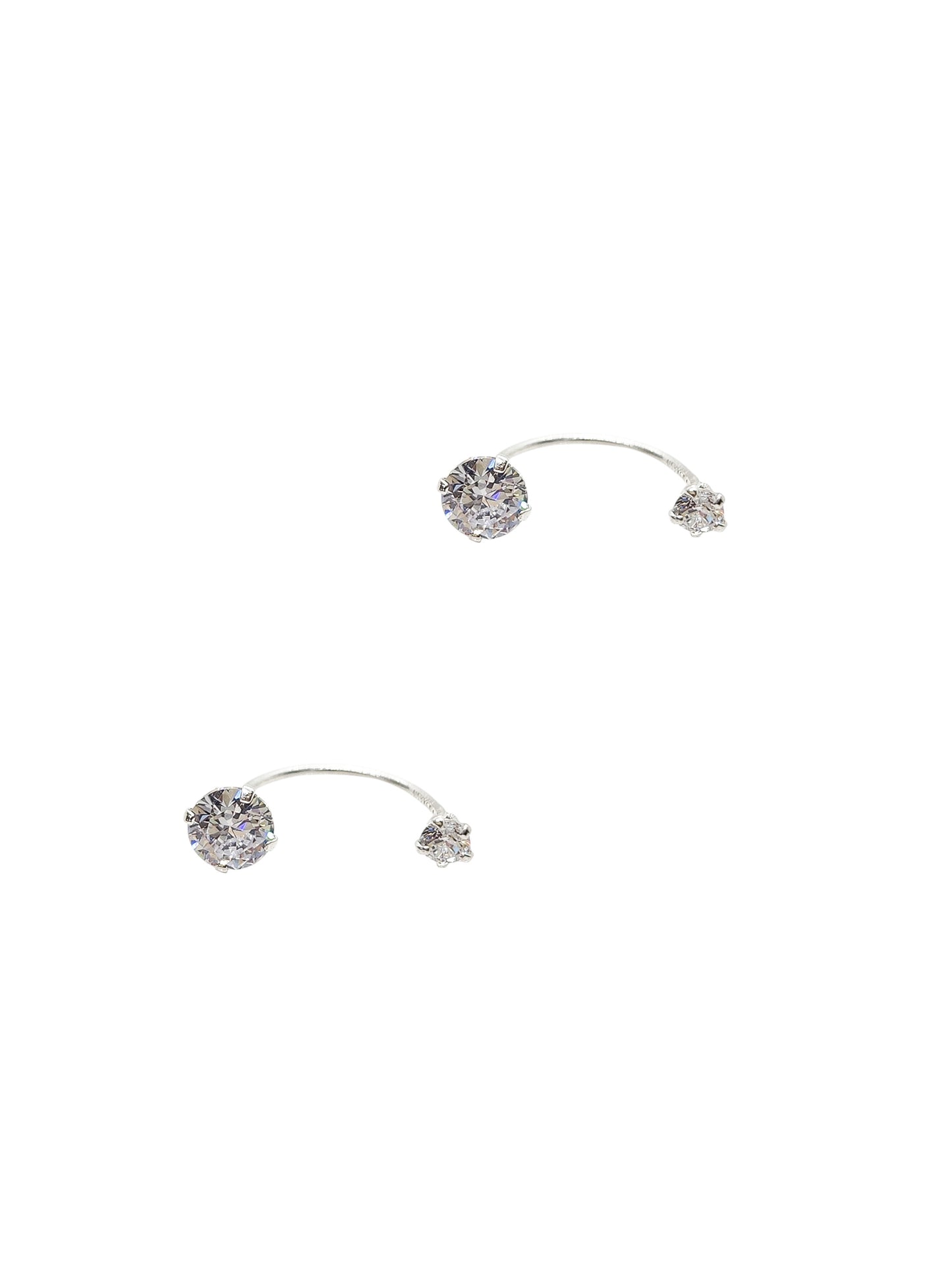 Pendiente Curvo con piedra circonita PLATA 925