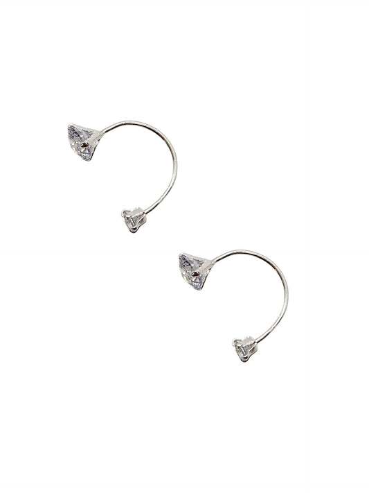 Pendiente Curvo con piedra circonita PLATA 925