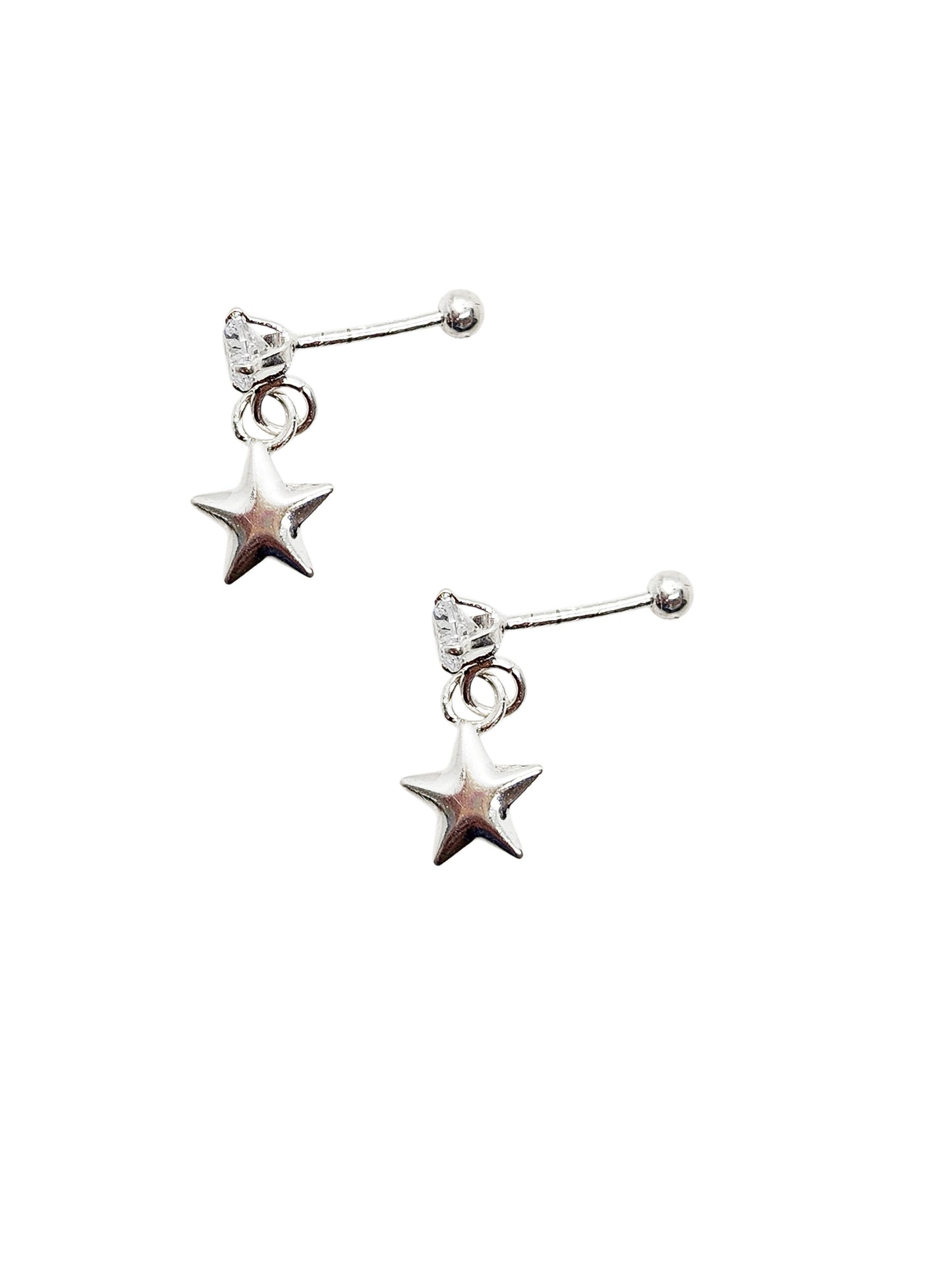 Pendiente Estrella colgante Plata 925