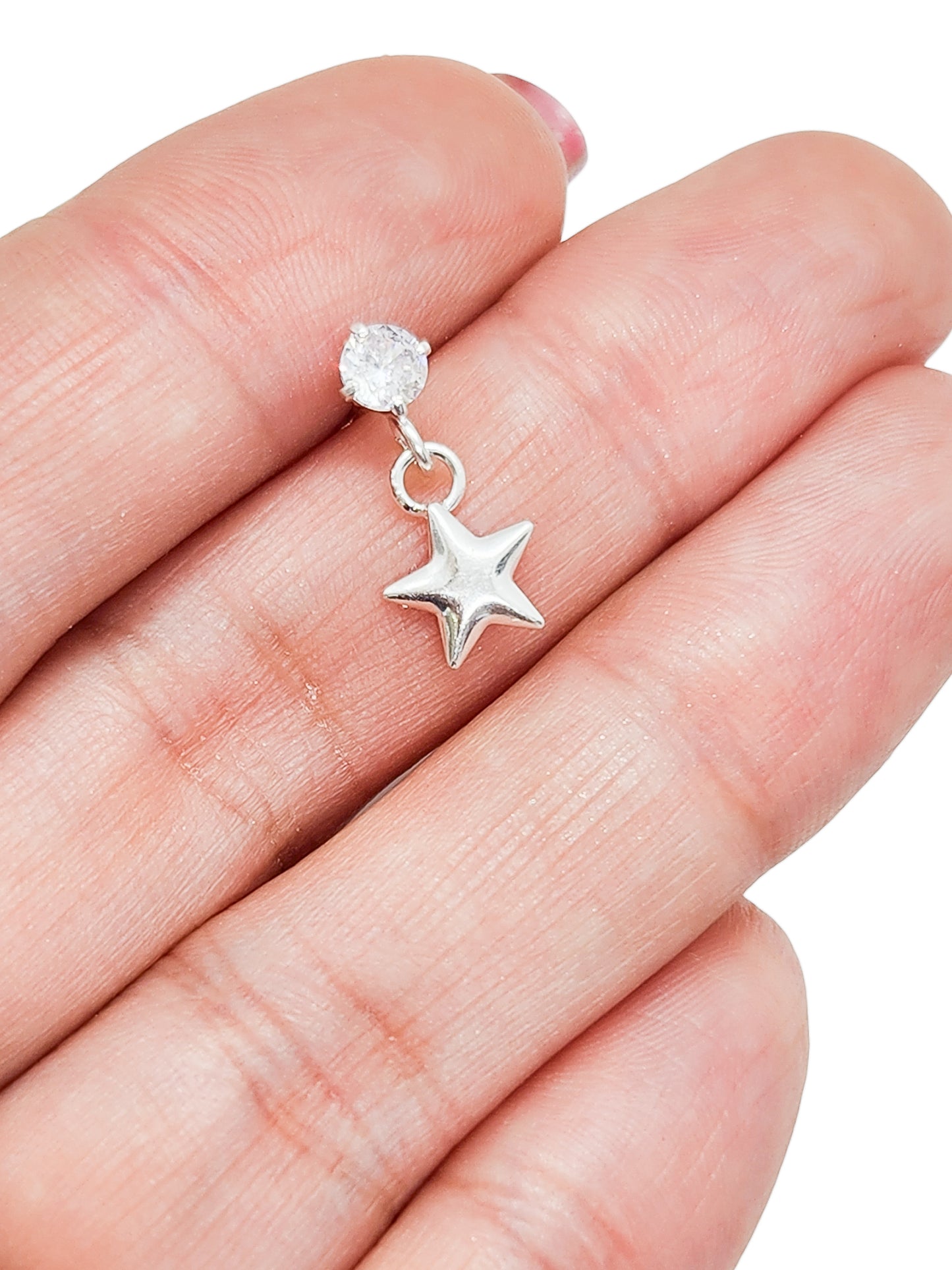 Pendiente Estrella colgante Plata 925