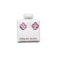 Pendientes Trebol color rosa plata 925
