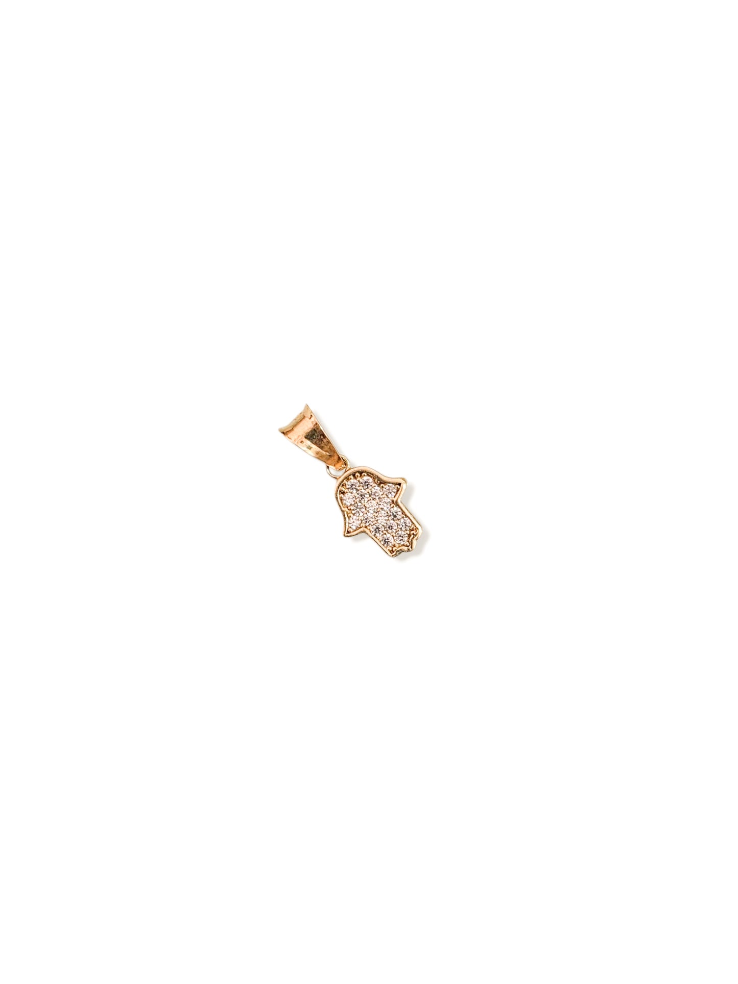 Dije mano de Fatima con zirconias oro 10k