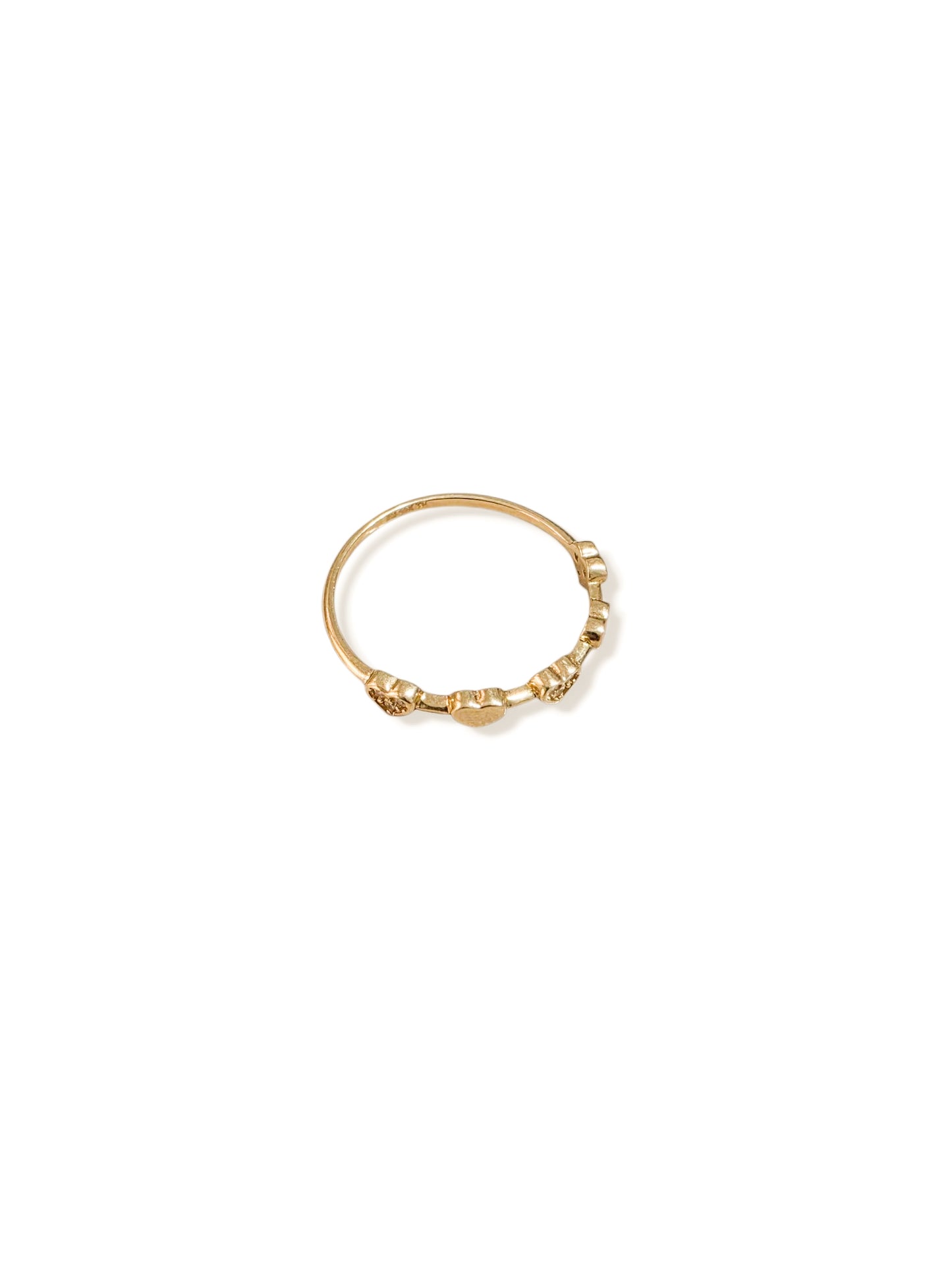 Anillo corazones lisos y con piedras ORO 10K