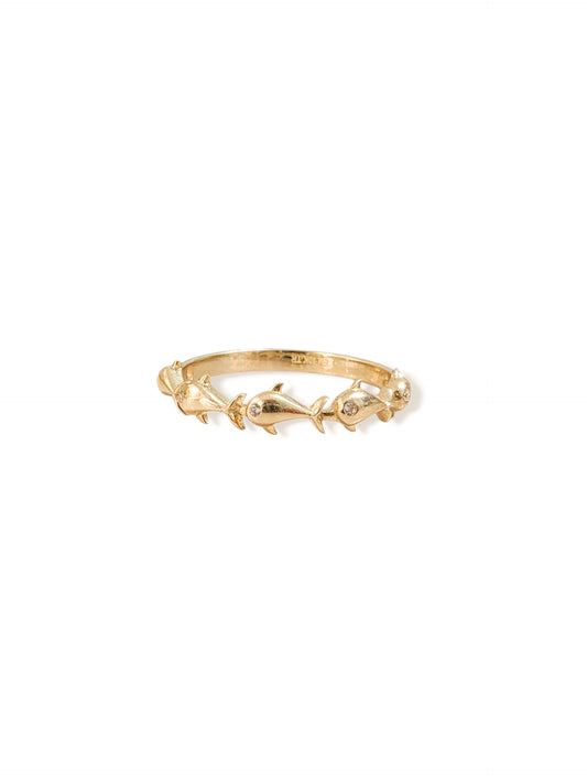 Anillo delfines ORO 10K