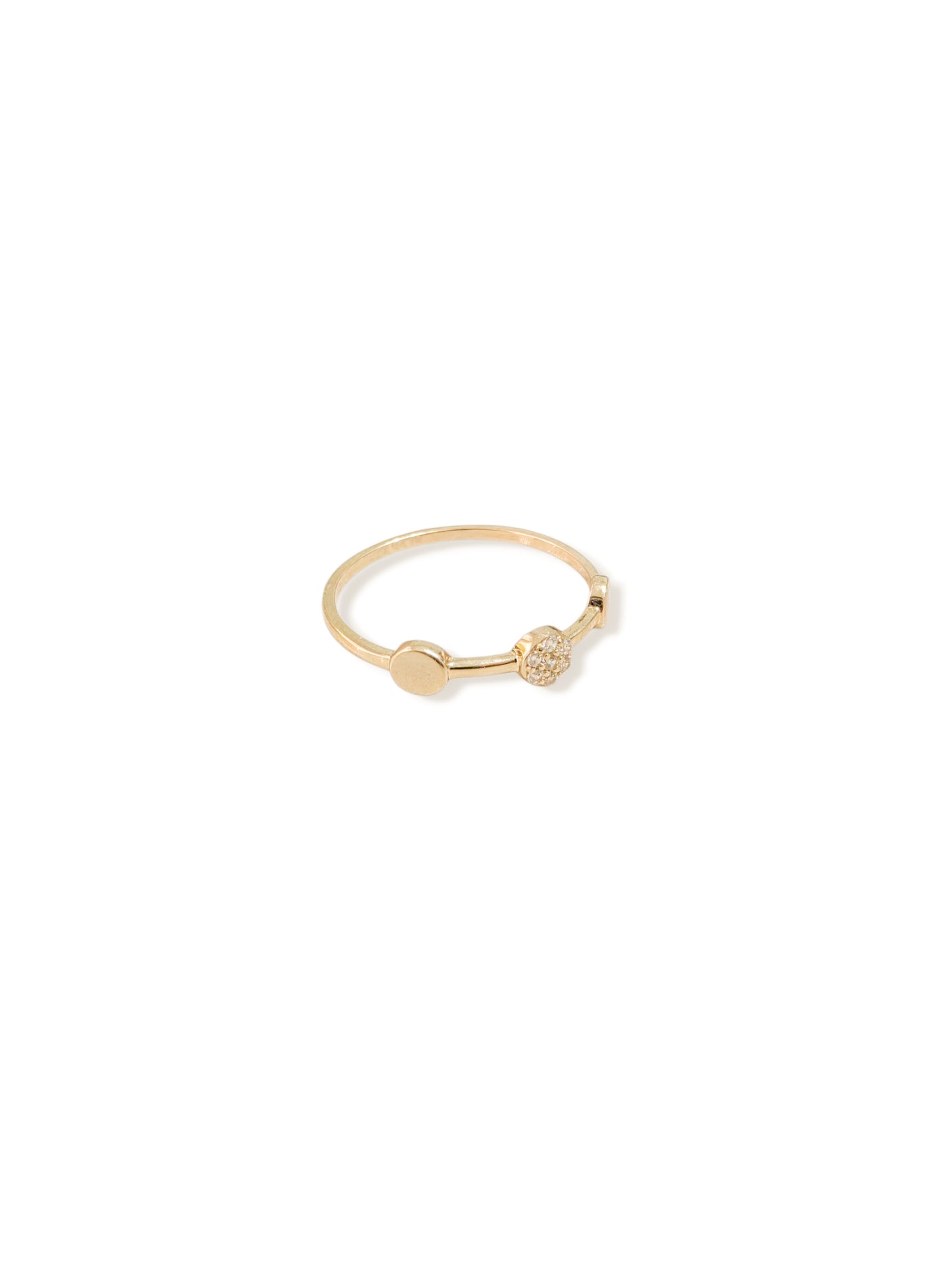 Anillo círculos con piedras ORO 10K