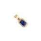 Dije corte esmeralda con zirconia azul oro 10k
