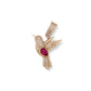 Dije Colibri de piedras fiucsa oro 10k