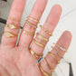 Anillo baguette piedra blanca