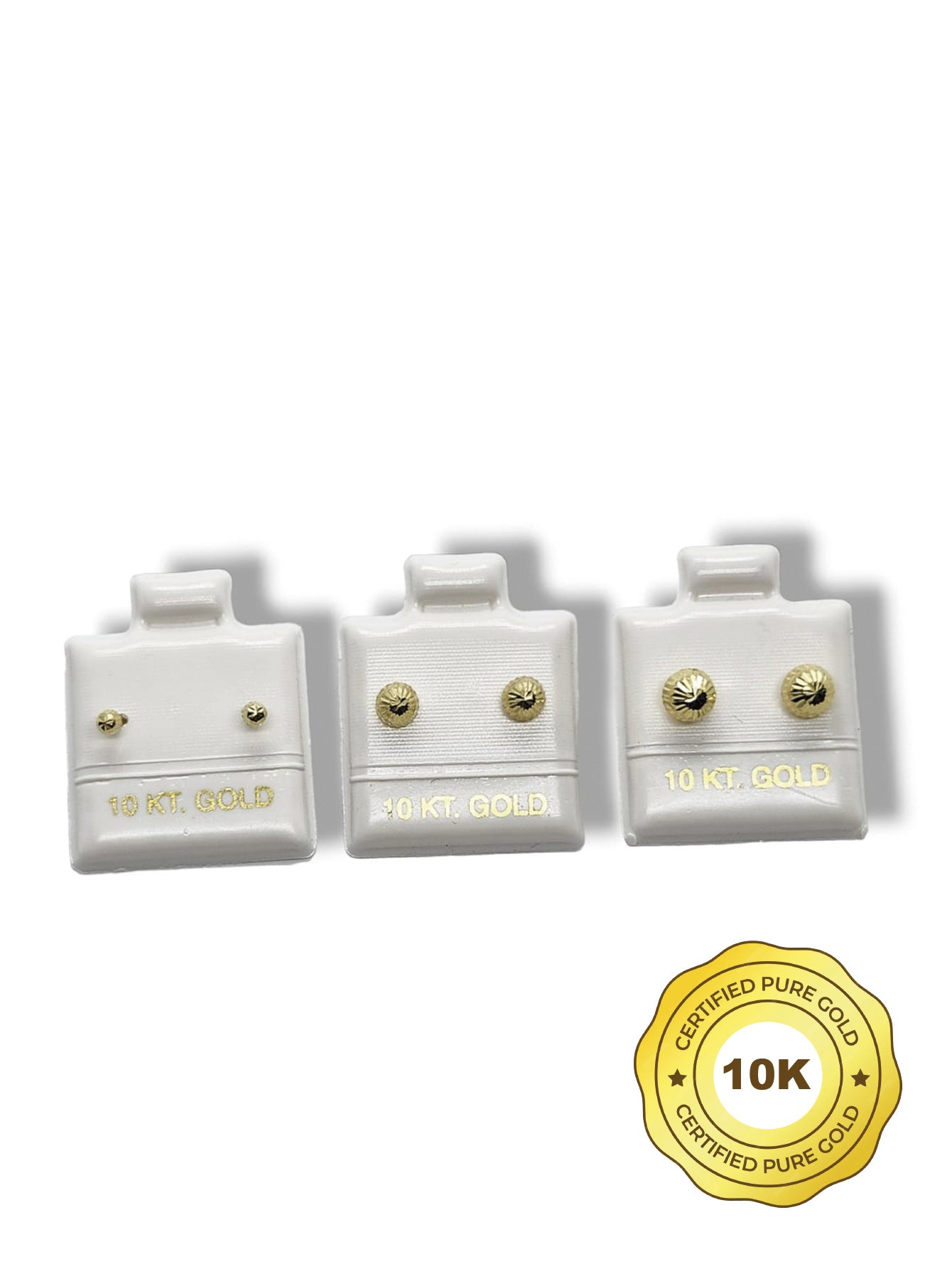 Par de Broquel Hongo facetado básico oro 10k dorado
