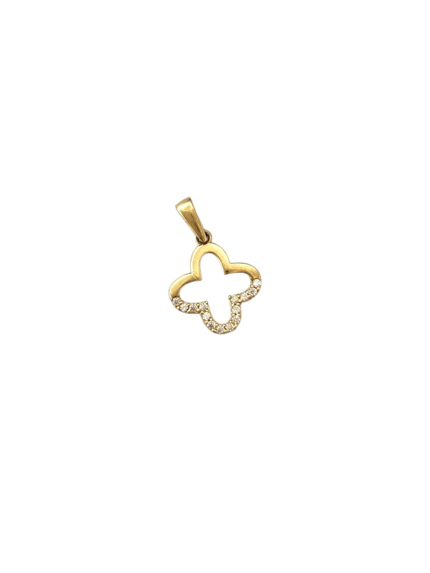 Dije Trébol con piedra ORO 10K