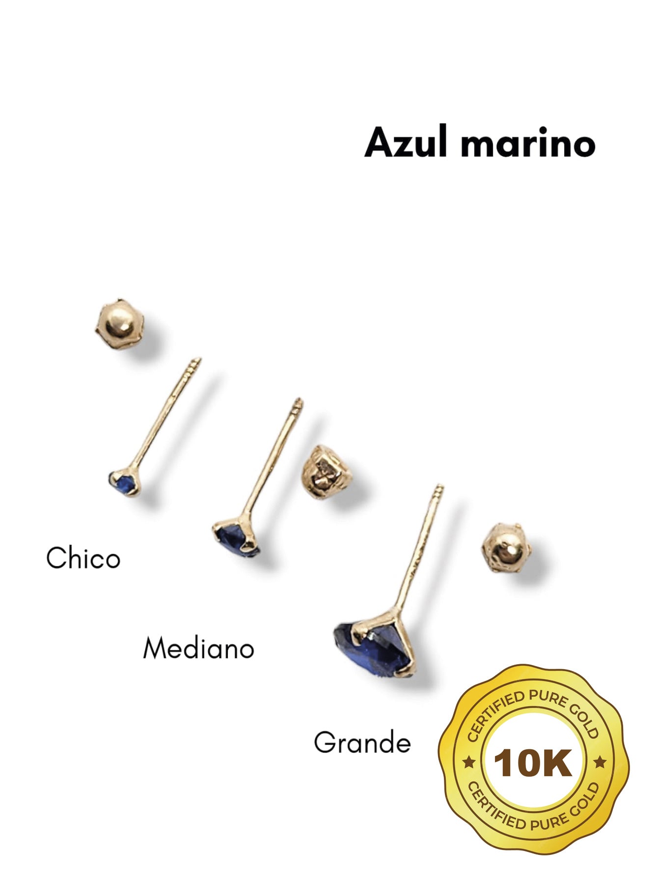 Par de Broquel básico recto AZUL MARINO