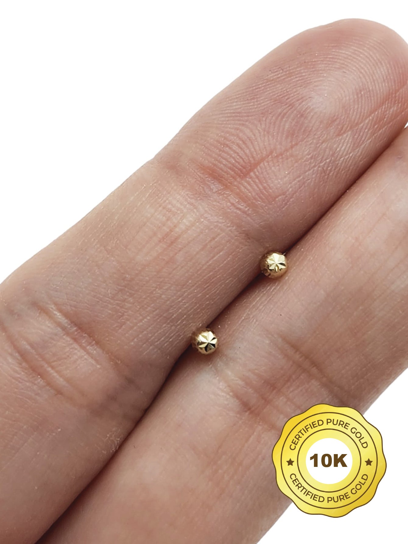 Par de Broquel Hongo facetado básico oro 10k dorado