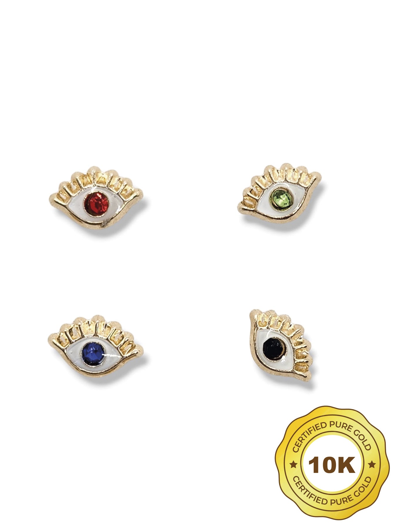 Par de Broquel ojo turco (rojo, negro, azul, verde)