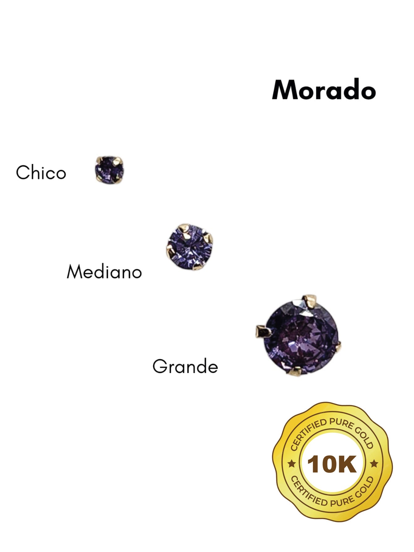 Par de Broquel básico recto MORADO
