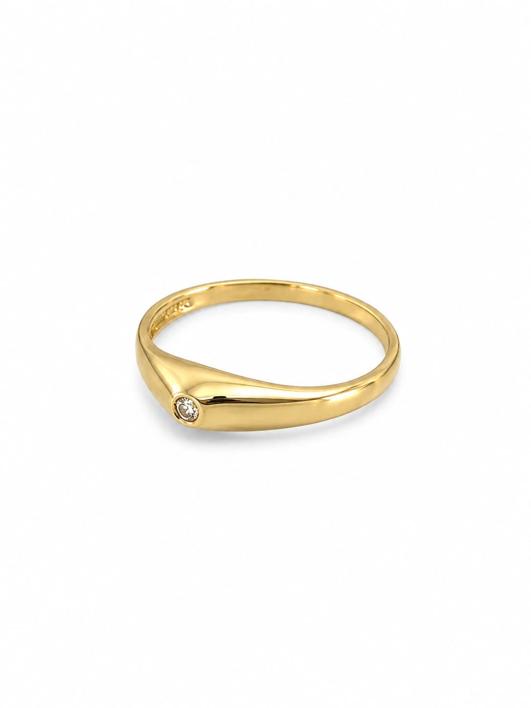 Anillo pinky ring con circonia blanca Oro 10k