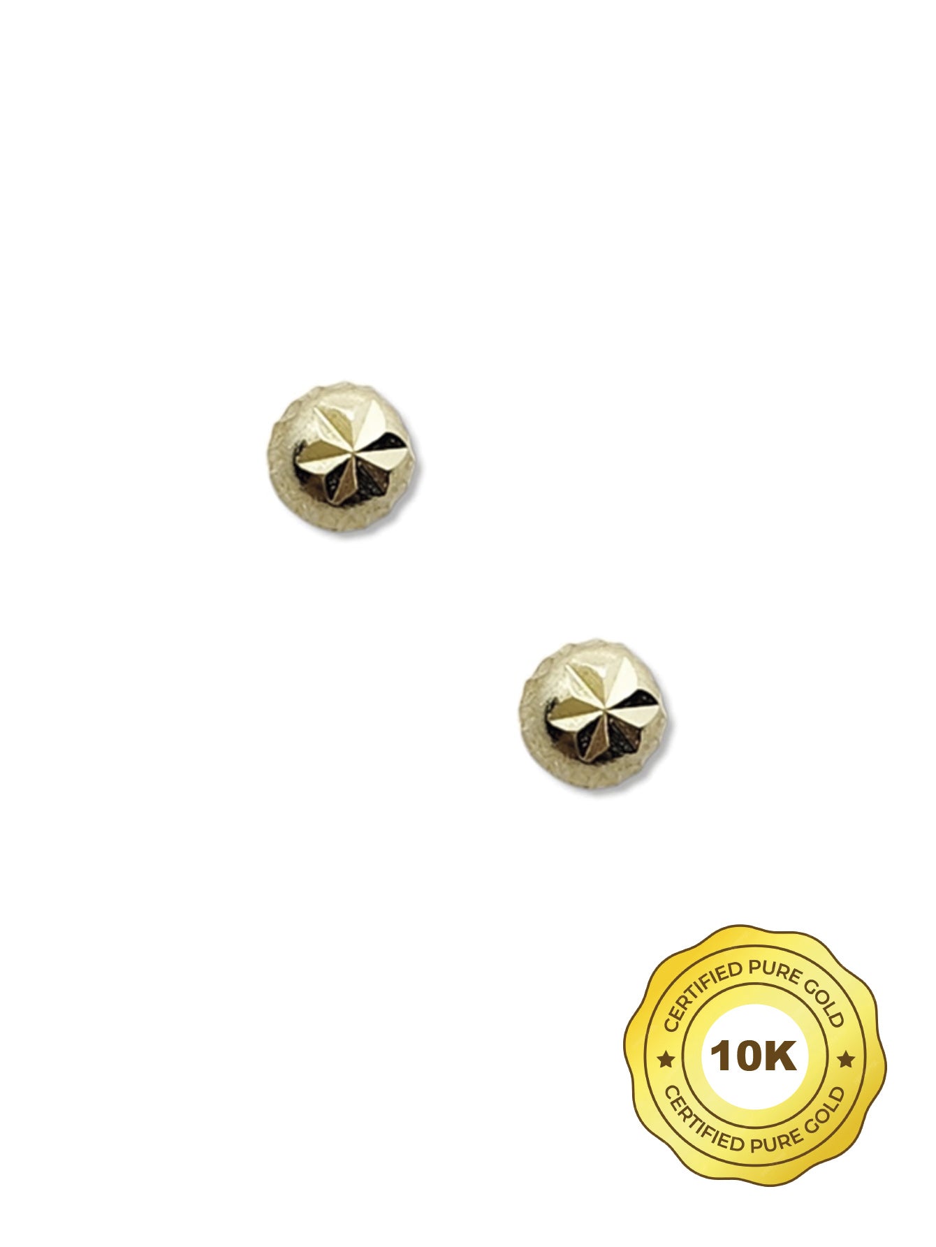 Par de Broquel Hongo facetado básico oro 10k dorado
