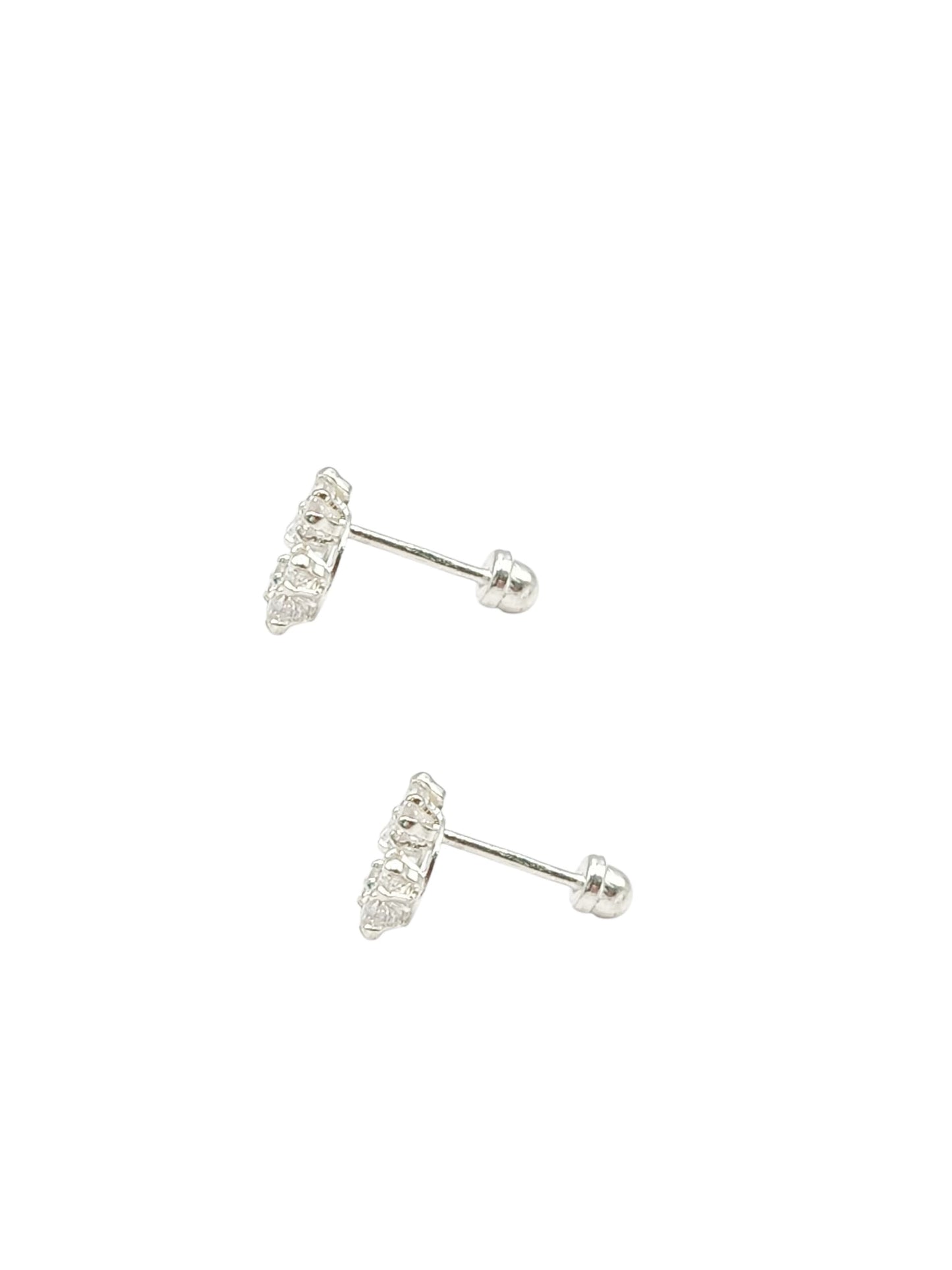Par broquel roseta blanca Plata 925