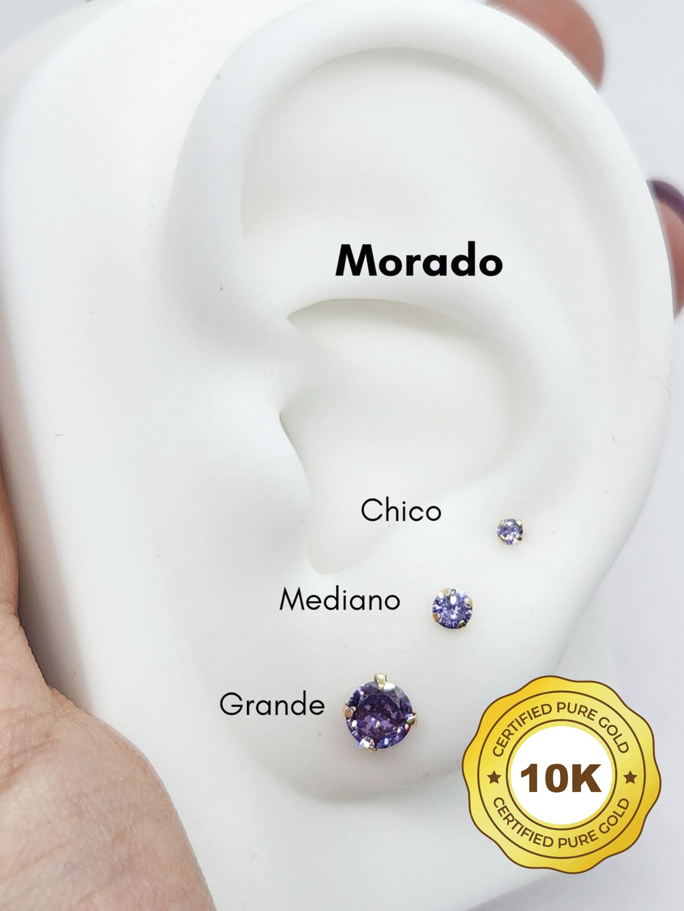 Par de Broquel básico recto MORADO