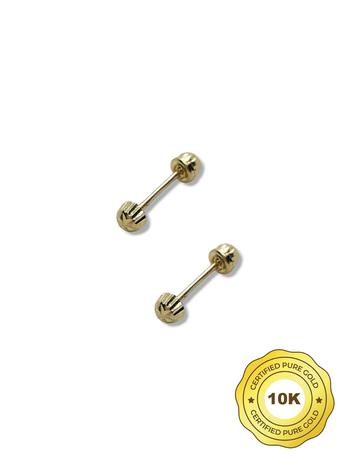 Par de Broquel Hongo facetado básico oro 10k dorado