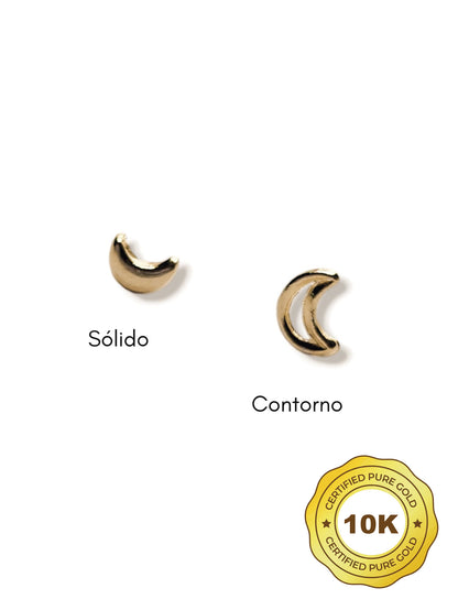 Par o Pieza de Broquel Luna Sólido y Luna Contorno