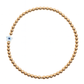 Pulsera ojito turco madre perla estrella bola BIMETAL 3mm (PLATA Y ORO)