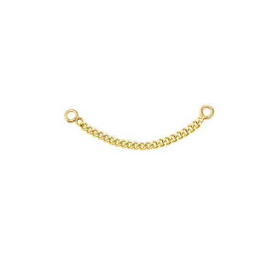 Pieza accesorio cadena 2 cms CHICA para DOBLE PERFORACIÓN oro 10k DORADO