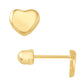 Par de Broquel corazón tachuela  mini oro 10k DORADO