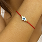 Pulsera de hilo rojo con ojito turco mano de Fatima madre perla BIMETAL