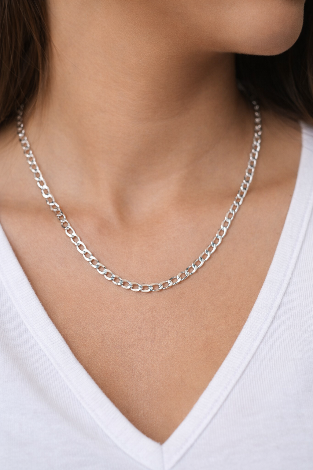 Amaris Cadena Barbada 4mm de grosor Plata 925