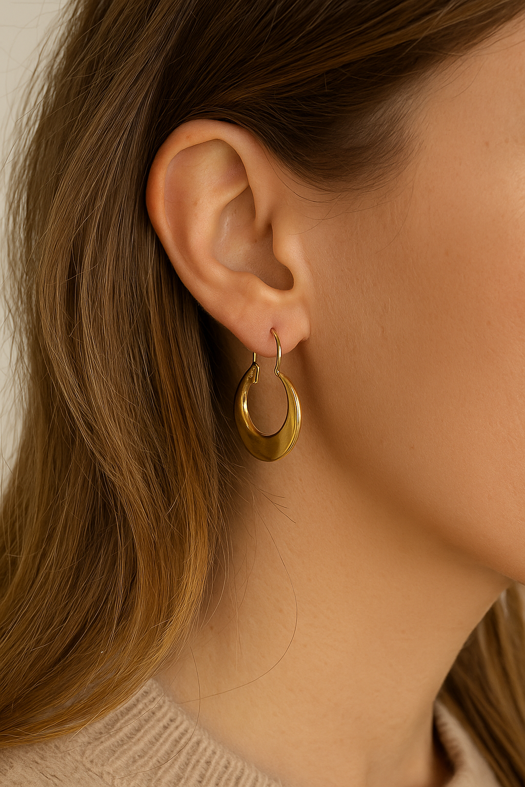 Arracadas estilo canasta planos oro 10k