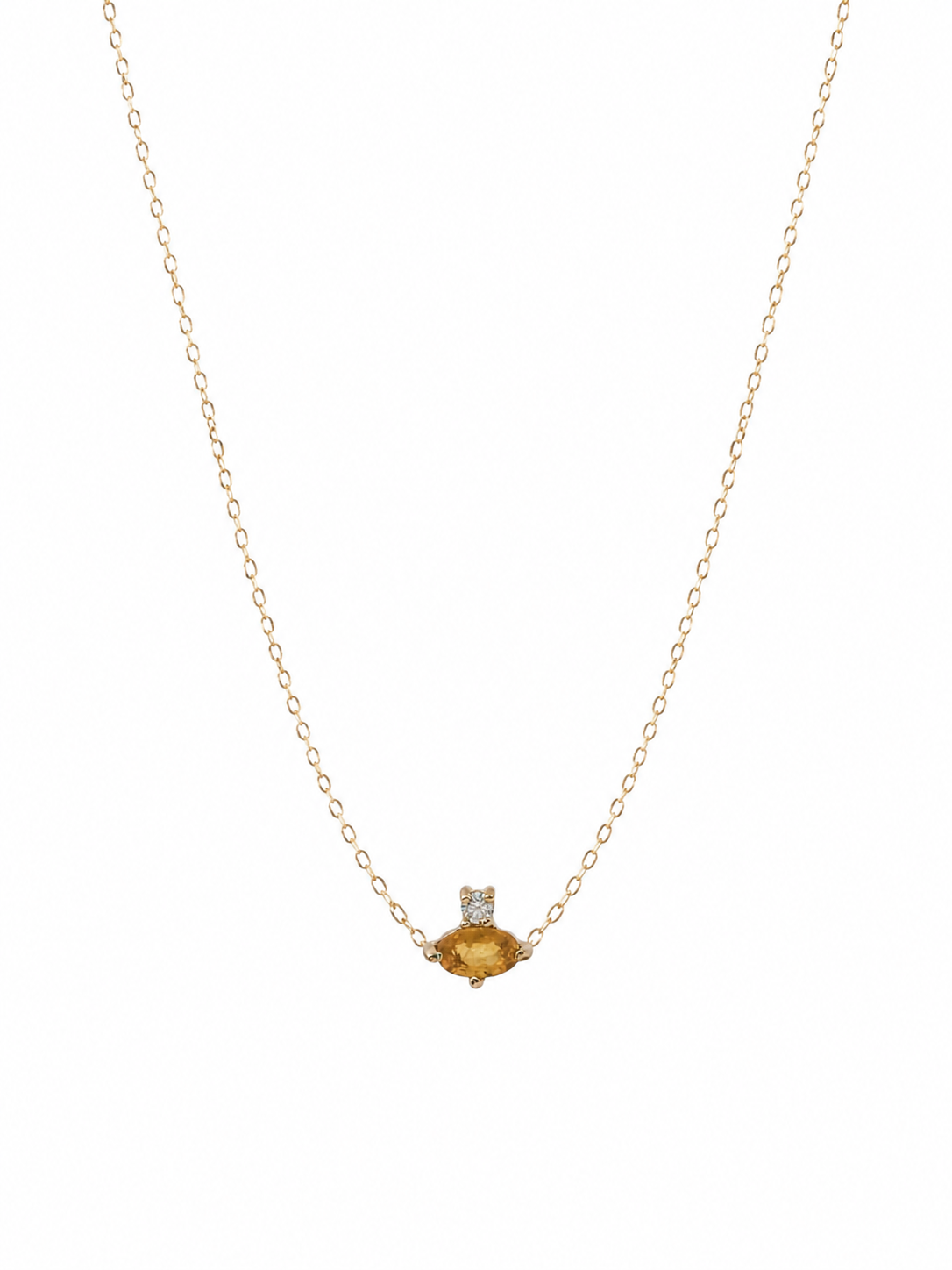 Gargantilla piedra natural zafiro y diamante natural oro 10k