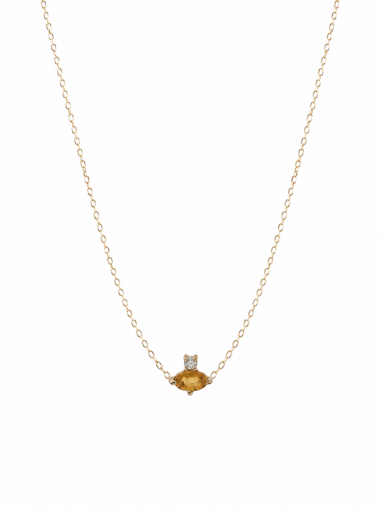 Gargantilla piedra natural zafiro y diamante natural oro 10k