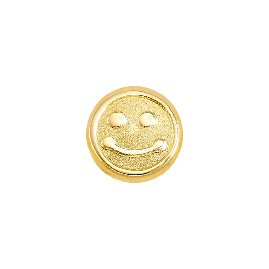 Par de Broquel Carita feliz lisa Oro 10k