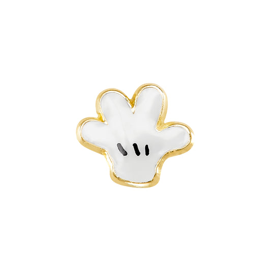 Par de Broquel guantes ratón esmalte oro 10k DORADO
