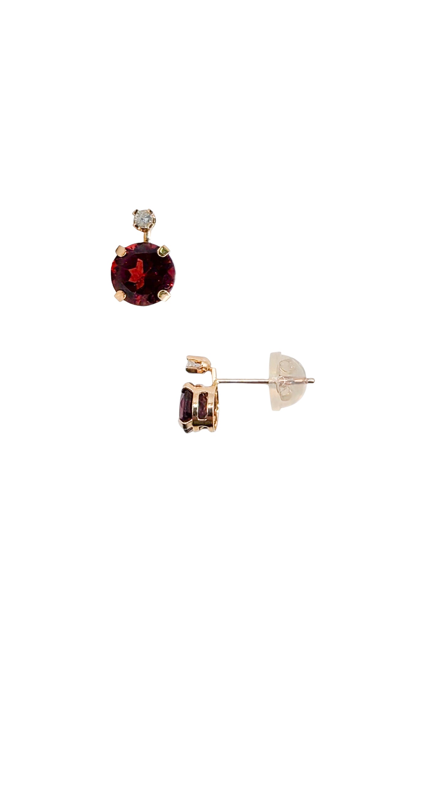 Par de aretes mes Julio - Rubí Oro 10k