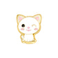 Par de Broquel gato Michi esmalte oro 10k DORADO